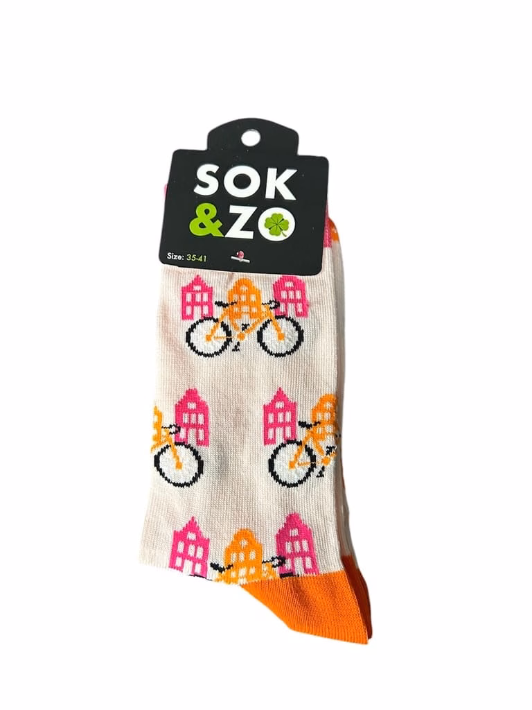 Grachtenhuisjes – Oranje/Roze